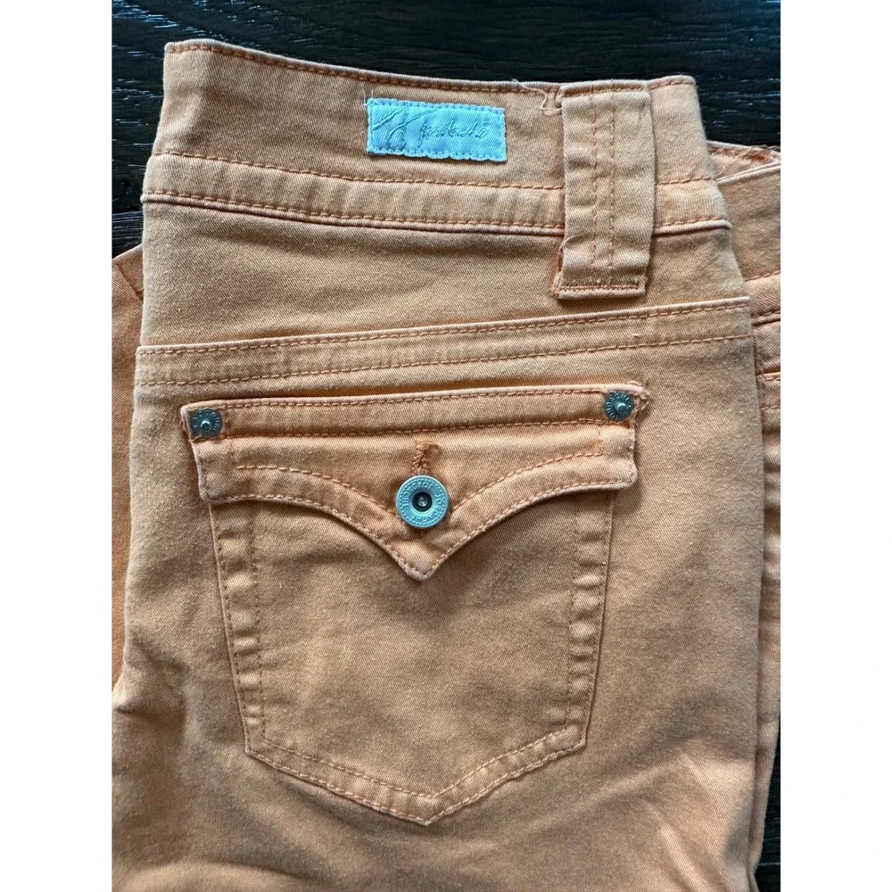 Jordache Womens Low Rise Stretch Capri Bright Orange Cropped Jeans Size 7/8
